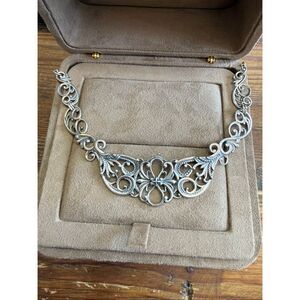 Carolyn Pollack Relios 925 Sterling Silver Filigree Floral Scroll Necklace